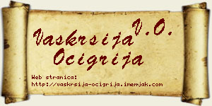 Vaskrsija Očigrija vizit kartica